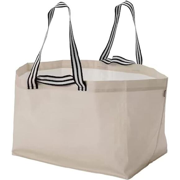 GÖRSNYGG Ikea Large Shopping Bag Tote Reusable Beige Laundry Storage NEW! STRONG - Picture 2 of 4